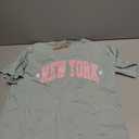 Avanova Short Sleeve New York Graphic Print Casual Summer T Shirt Women Oversized (Medium, New York Tea Green)