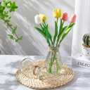 Lallisa 12 Pieces Small Glass Bud Vases for Wedding Centerpieces Clear Mini Hyacinth Bulk Flower Vases with Rope Plant Containers for Wedding Plant Home Table Decorations(Classic Style)