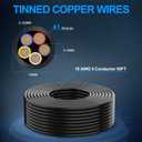 NAOEVO 18 Gauge Wire 5 Conductor Electrical Wire, 18 AWG Stranded PVC Cord, 12V Low Voltage/Tinned Copper/Flexible Cable for Automotive Wiring, Lamp Cord, Marine Cable (50FT)
