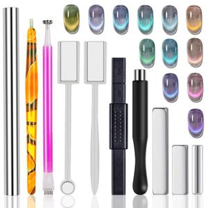 WOKOTO 10Pcs Nail Art Cat Eye Magnet For Nails Gel Polish Magnets Pens Cat Eye Nail Art Tools Gradient Ombre Design Magnetic Sticks For Women Nails Magnets For Magnetic Nail Polish Magnet