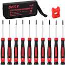 11-Piece Precision Screwdriver Set - Magnetic Mini Screwdrivers for Eyeglasses, Watches, Computers, Laptops, Phones - Phillips, Slotted, Torx, Non-Slip Handle, Portable Storage Bag Included