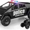 Toy Truck with ATV Motorcycle Alloy Truck Model with Sound and Light Effect Pull Back Cyber Pickup Ideal Charistmas Gift Age for 3+ (Red)