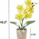10.2" Orchids Artificial Flowers Fake Orchid Plant Potted Butterfly Orchid Silk Flowers Decor for Home Living Room Bathroom Wedding Office Decoration (Yellow)