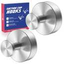 KaloTidy Heavy-Duty Suction Cup Hooks for Shower, Bathroom, Glass, Smooth Tile – Waterproof, Rustproof, Removable, Strong Hold, No-Drill Hooks for Towels, Loofah, Robes (Brushed Silver, 2-Pack)