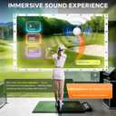 Golf Simulator Impact Screen for Home & Garage Training, Indoor Practice Screen, 5X Thicker 3-Layer Design, 40% Clearer HD Projection, Tool-Free Quick Install, Multi-Scene Use as Unique Gifts, ‎8.2 ft × 8.2 ft