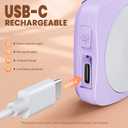 2 x WSDCAM Personal Safety Alarm for Women, 130dB Loud Keychain Alarm with 3-Color LED Safety Light, Rechargeable Self Defense Keychain Personal Alarms for Women, MissCubieGlowSafe Box (Purple)