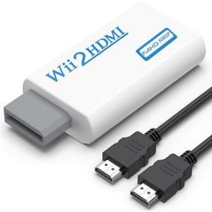 Meliya Wii to HDMI Converter, Wii to HDMI Adapter 1080P with 3.5mm Audio Jack, Compatible with Wii & Wii U, HDMI, Monitor, Display-Supports All Wii Display Modes