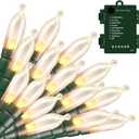 Battery Operated String Lights, 50 LED 18ft Christmas Lights Mini Lights with Timer & 8 Modes, for Christmas Tree Wreath Party Wedding Thanksgiving Decoration, Warm White