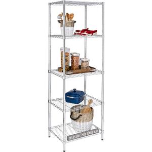 Honey-Can-Do 5-Tier Heavy Duty Adjustable Shelving Unit, 250-lb Per Shelf NSF Certified Metal Storage Rack, Chrome Wire Shelf for Kitchen Pantry Garage, 24 x 18 x 72 in