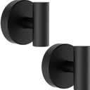 Bntuk Suction Cup Hooks, Removable Shower Hooks for Inside Shower Towel Hooks for Bathroom Window Glass Mirror Tile, Bath Robe Looafh Hook for Hanging Waterproof & Rustproof, Black (2 Pack)