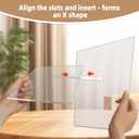 Clear Acrylic Book Stand Large 12.6 x 6.7 x 5 in Book Holder for Cookbooks, Bibles, Art & Coffee Table Display | 2-Piece Cross Frame Design, Sturdy 0.2in Transparent Acrylic