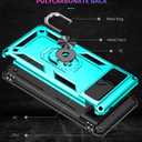 Androgate Designed for Google Pixel 6 Case with HD Screen Protectors, Military-Grade Metal Ring Holder Kickstand 15ft Drop Tested Shockproof Cover Case for Pixel 6 Teal