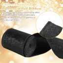 Syhood 20 Yard Glitter Ribbon Wired Edge Waterproof Sparkly Garland for Gifts Wrapping Cards Crafts Wreaths Holiday Decoration(Black,4 Inch X 20 Yard)