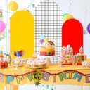 3 Pcs Red Yellow Cartoon Arch Backdrop Cover 4ft 5ft 6ft Double-Sided Birthday Party Arch Stand Covers Photo Background for Baby Shower Party Events Cosplay Props