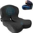 Memory Foam Seat Cushion,Office Chair Cushion with Lumbar Support for Back Pressure Relief, Car Seat Cushion with Adjustable Strap,Sciatica Pad Cushions for Car,Truck, Desk,Gaming Chair