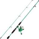 Wakeman Fiberglass Fishing Rod and Reel Combo – 2-Piece 65-Inch Medium Action Spinning Rod Set for Lake Fishing
