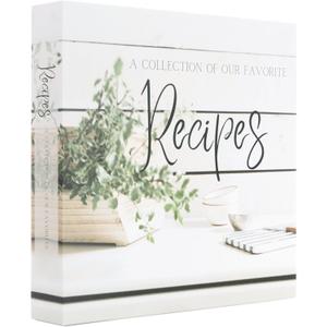 Recipe Binder with Plastic Sleeves | Recipe Book to Write in Your Own 8.5x11 3 Ring Blank Cookbook Binder Organizer | Bridal Shower Gift | Family Heirloom | Family Owned Brand (Tan)