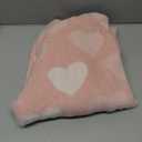 Women's Cute Heart Cardigan Sweaters Love Print Valentin's Day Sweater Button Up Front Oversized Knit Top (Large, Pearl Pink)