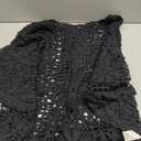 MakeMeChic Women's Plus Size Boho Tops Crochet Sweater Dolman Sleeve Beach Cover Up (Black, XXXL)