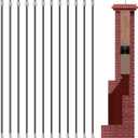 36FT Total Fiberglass Chimney Cleaning Rod - Chimney Brush Rod for 1/4" NPT Brushes, Extension Rods for Hearth Fireplace (3FT 12Pcs)
