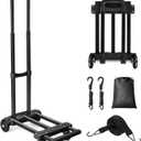 KEDSUM Folding Hand Truck with 4 Wheels, Lightweight Dolly Cart with Wheels Foldable, Expandable Baseplate Utility Luggage Cart Compact for Travel, Moving and Office Use, Easy to Store