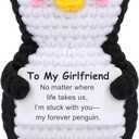 JoycuFF Easter Basket Stuffers for Girlfriend, Anniversary Romantic Gifts for Women, Handmade Positive Penguin Birthday Gift for Girlfriend, Pack Of 2