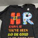 Funny Christmas Party HR Knows If You've Been Bad Or Good T-Shirt, L