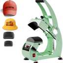Hat Press, Hat Press Heat Machine for Caps with LCD Control, Hat Heat Press with 2pcs Interchangeable Platens & Caps Stretcher for Vinyl, Sublimation, Heat Transfer (Green)
