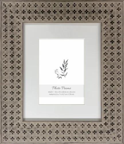 HD Designs Brown Cross Pattern Photo Frame, 8" x 10"