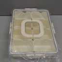 Snackle Box Container, Dishwasher Safety - Divided Serving Tray with Lid and Handle, Charcuterie Board for Portable Snack Platters - Clear Organizer for Fruits Snacks,Perfect for Road Travel, Cream 1 Pack (8-Compartments)