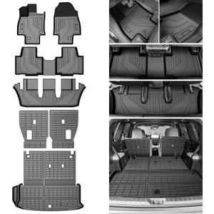 Grand Highlander Floor Mats - Car Mats for 2024-2026 Toyota Grand Highlander 7seats (Include Hybrid, Not for Grand Highlander LE), All Weather Cargo Liner for Grand Highlander Accessories