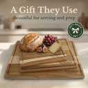 Indonesian Acacia Wood Cutting Board Set of 3 | Extra Thick 0.8 Wooden Chopping Boards with Deep Juice Grooves | FSC Certified | Warp-Resistant & Knife-Friendly | Large, Medium & Small