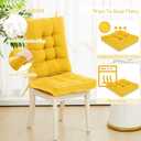 Juexica 4 Sets Outdoor Patio Cushions High Back Outdoor Chair Cushions Rocking Cushion Waterproof Indoor Patio Fastness Chair Pads with Ties for Seasonal Indoor Home Office(Yellow,16 x 16 x 3.5)