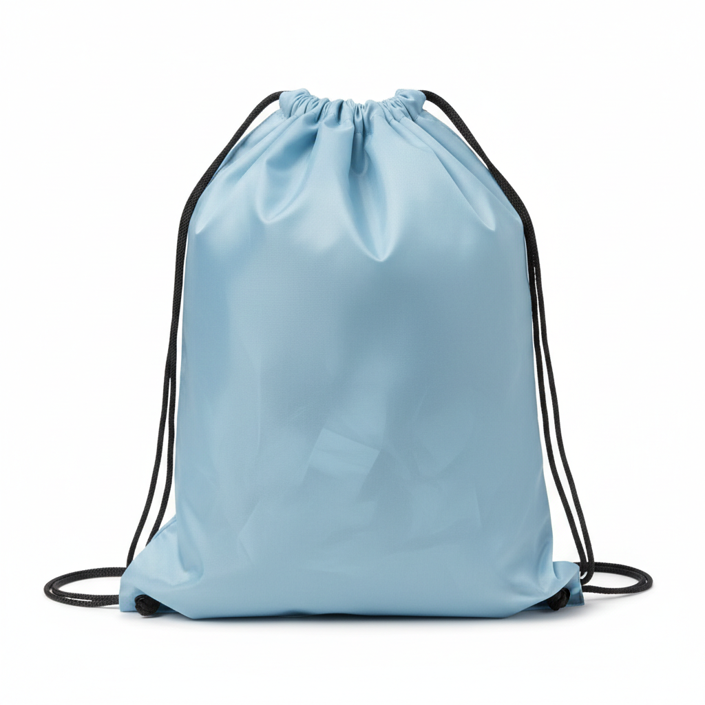10 Medium white and blue drawstring bags