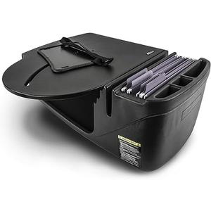 AutoExec Roadmaster Car Desk for Your Vehicle Workstation and Mobile Office, Birch, with Phone Mount, Suction Phone Mount, Style: Desk only, 
Desk Dimensions: 25.25" L x 21.25" W x 11" H, 15 pounds; Fits most cars, smaller SUV’s, and Mini-Vans