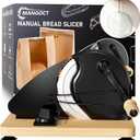 Upgraded Manual Bread Slicer for Homemade Bread with 20 Bags and Acrylic Cover, Adjustable Thickness Bread Cutter, Sourdough Slicer Serrated Blade with Scale Line and Suction Cup for Baguettes