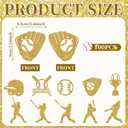 Fuutreo 100 Pcs Baseball Cutouts, Sports Table Topper Double Sided Birthday Party Decorations Sports Paper Cutouts Toppers for Baseball Birthday Party Favors Supplies(Gold)