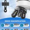 Compound Binocular Microscope for Adults, Professionals & Kids, 40X-2000X Magnification with LED Illumination, Mechanical Stage, WF10x & WF25x EyepiecesCompatible for Lab, School, Home Education
