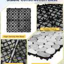 jxgzyy 4 Pcs Interlocking Stepping Stones Outdoor for Garden, 11.8" Square Pavers for Landscaping, Outside Pebble River Stone Mat for Yard Lawn Patio Pathway Walkway, DIY Landscape Decor - Light Grey
