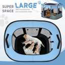Foldable Dog Cat Playpen, Portable Dog Crate for Puppies, Cat, Puppy Play Pen for Indoors, Kennel Tent Crate for Indoor Outdoor Travel Camping Use with Carrying Case (Blue, L)