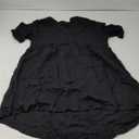 Minclouse Women's Babydoll Short Sleeve Tunic Dress V Neck Cute Casual Loose Dresses (Black, S)