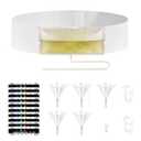 Urine Test Complete Kit with 2 to 4 oz Concealed Pouch, Stretchable 43.3 Inch Belt, 5 Liquid Release Outlets, 10 Temperature Strips, Silicone Funnel, Clamps and Plug Reusable Liquid Storage White