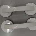 2 Pack Suction Cup Door Handle for Glass, Bathroom Door, Mirror, Cabinet, Strong Vacuum Removable Suction Cup Door Grab Bar, No Drilling, White
