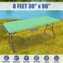 Spandex 8 Foot Rectangle Table Cloth, Elastic Fitted Tablecloths for Picnic, Stretch Washable Patio Table Cover for Outdoor, Camping, Banquet and Parties (Bright Green, 30"x96")
