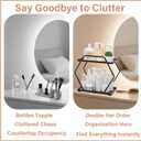 Metal Perfume Organizer for Dresser, 2 Tier Black Bathroom Counter Organizer, Large Capacity Makeup Organizers for Vanity Bathroom, Bedroom, Skincare Cosmetic Display Tray Rack Holder