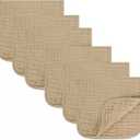 Baby Burp Cloth 100% Cotton Newborn Cotton Muslin Burp Cloth 10x20 inches (Apricot Color 6 Pieces)
