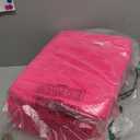 Greenstell Vanity Stool Chair Faux Fur with Storage, 15.7"L x 11.8"W x 19.4"H Soft Ottoman 4 Metal Legs with Anti-Slip Feet, Furry Padded Seat, Modern Multifunctional Chairs for Makeup, Bedroom,Rose