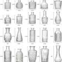 Glass Bud Vase Set of 20 - Small Vases for Flowers in Bulk - Assorted Vintage Crystal Vases for Flowers, Table Centerpieces (Clear, 20 Pcs)