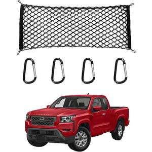 for Nissan Frontier Envelope Style Truck Bed Cargo Net - Fits 2013-2024 2025 2026 Frontier Accessories Cargo Net for Pickup Truck Bed - Heavy Duty Carabiners