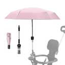 Adjustable Steering Angle, Clip-On All-Round Protection, Convenient and Lightweight, for Sun Protection Lightweight, Easy to Install, Stroller Umbrella, Baby Umbrella Stroller Accessory (Pink)